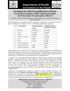 Department of Health Government of the Punjab Invitation for Joint
