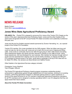 Jones Wins State Agricultural Proficiency Award
