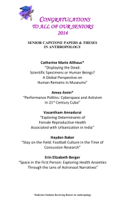 2014 SENIOR THESES IN ANTHROPOLOGY