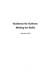Writing for SURJ - University of Surrey