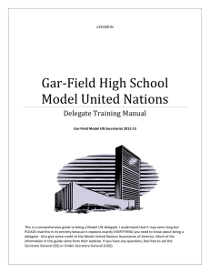 Delegate Guide - Gar-Field High School Model United Nations