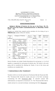 Hiring of Inviting Tender Notice for Vehicles Respect of Pune