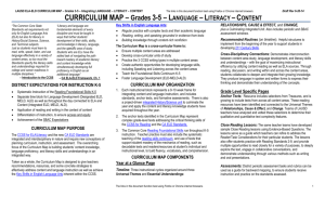 CURRICULUM MAP – Grades 3-5 – Language – Literacy – Content