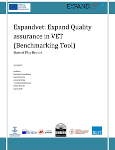 Expandvet: Expand Quality assurance in VET (Benchmarking Tool)