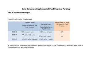 Data Demonstrating Impact of Pupil Premium Funding Summer 2015