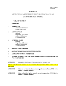 air traffic management contingency plan for volcanic ash