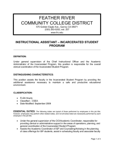 Instructional Assistant - Incarcerated Student Program