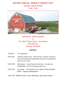 Harvest Day Agenda - Midwest Aronia Association