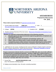 UCC/UGC/ECCC Proposal for New Course Fall 2016 Please attach