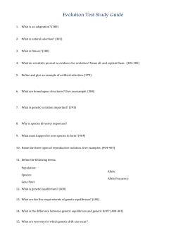 Name Date Per________ EVOLUTION WORKSHEET Matching