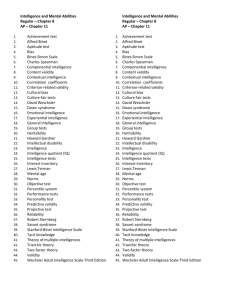 Vocab - Intelligence and Mental Abilities