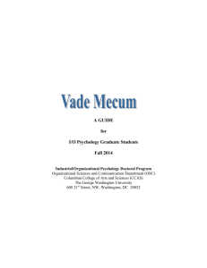 VADE MECUM - Student Guide - Organizational Sciences and