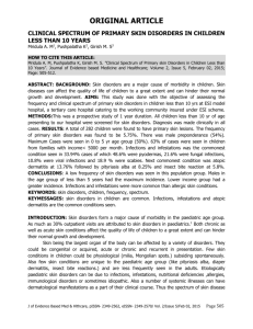 clinical spectrum of primary skin disorders in children less than 10