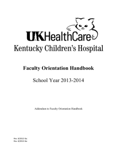 Faculty Orientation Handbook - UK HealthCare