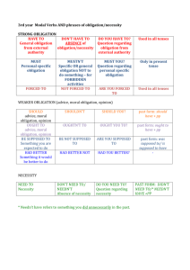 3rd year Modal Verbs AND phrases of obligation/necessity STRONG