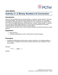 2.1.2.A Binary Numbers & Conversion