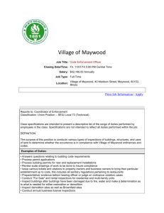 Village of Maywood Job Title: Code Enforcement Officer Closing
