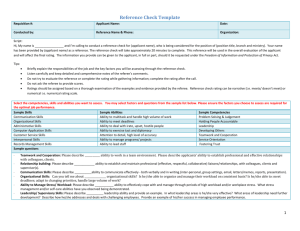 Reference Check Template