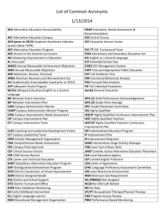 List of Common Acronyms 1/13/2014 AEA Alternative Education