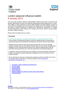 Flu Campaign– London seasonal influenza bulletin 09/01/2014