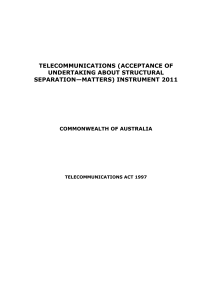 Telecommunications (Acceptance of Undertaking about Structural