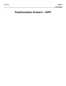 Psychoanalysis Answers – HJPV