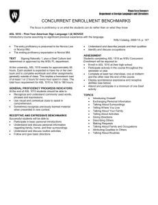 ASL Benchmarks - Weber State University