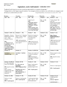 Pygmalion and 3 Myth Speech – Calendar 2015