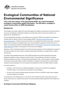 Ecological Communities of National Environmental Significance