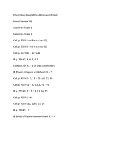 Integration Applications Homework Check: Mixed Review WS