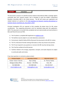 IBC Registration - Clinical Projects