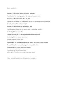 Events for this term Monday 27th April Pupil / Parent Consultation