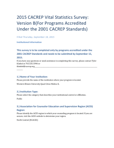 CNED Vital Statistics Report - Western Illinois University