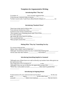 Templates for Argumentative Writing