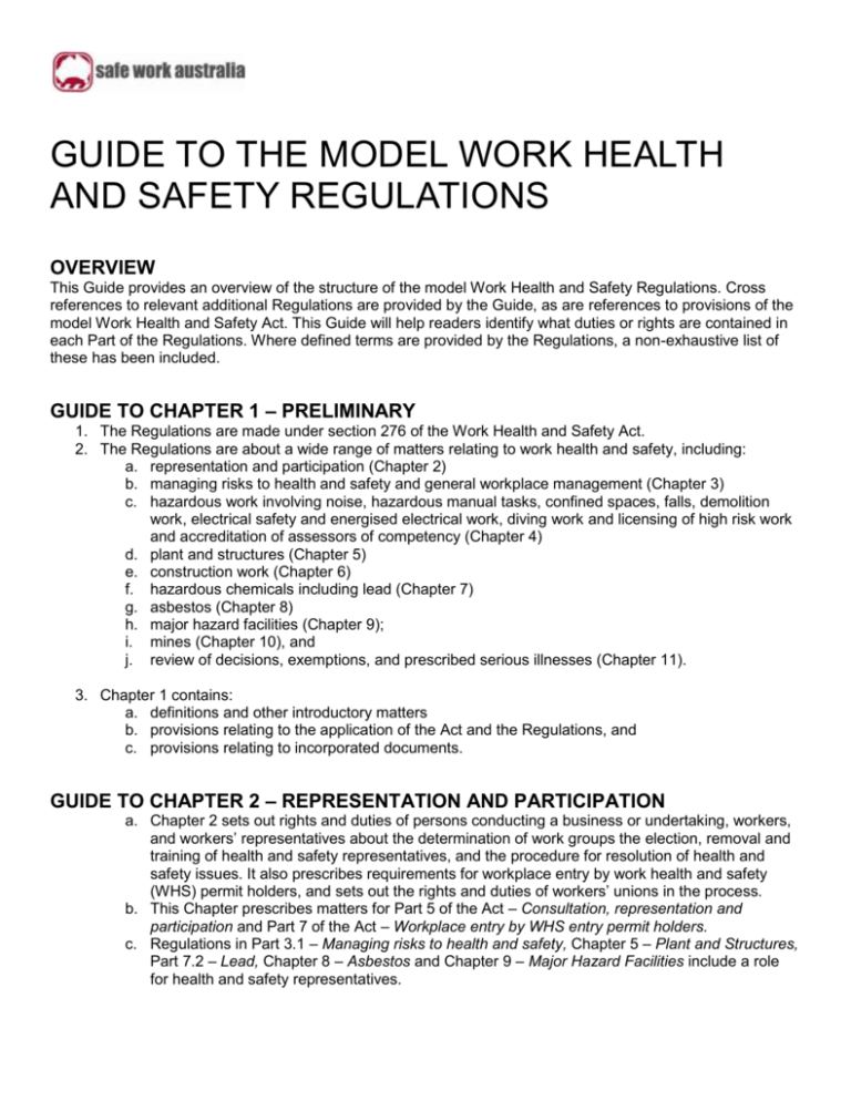 Guide To The Model Work Health And Safety Regulations