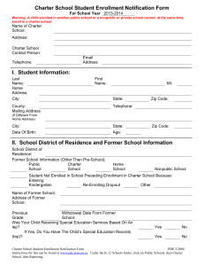 Charter School Student Enrollment Notification Form