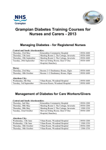 Management of Diabetes for Care Workers/Givers