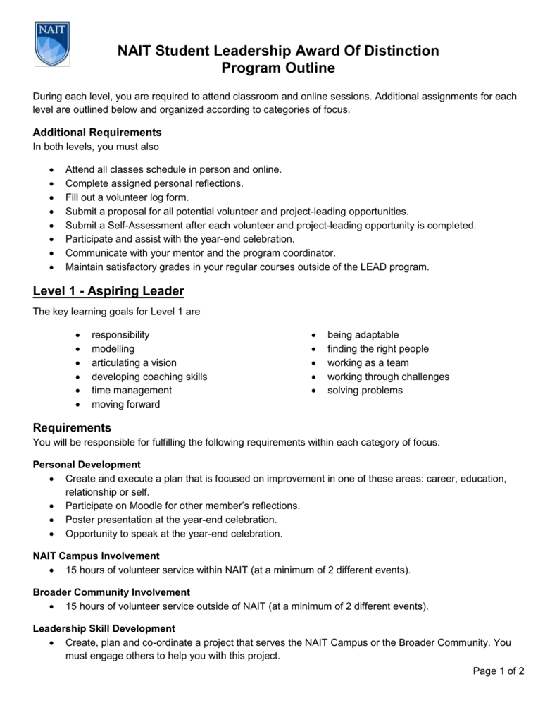 Programme Outline Template