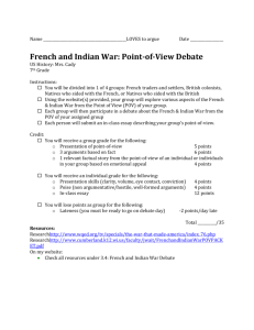 French and Indian War: Point-of-View Debate