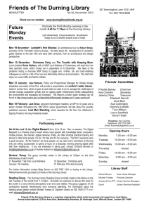Newsletter November 2012 - Friends of Durning Library