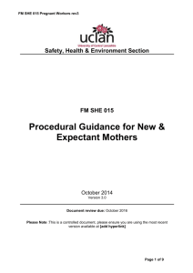 Health and Safety Guidance for Pregnant Workers