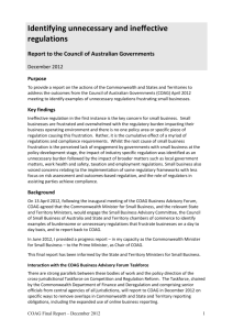 Report from the Commonwealth Minister for Small Business (DOC)