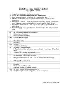 Supply Lists 15-16 - École Dansereau Meadows School