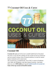Coconut Oil Medicinal Uses