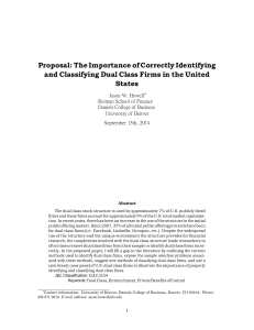 Proposal: Identification of Dual Class Firms