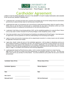 Cardholder Agreement Form - University of South Florida