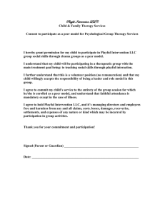Playful Intervention Peer Model Consent to Participate Form