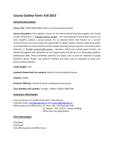 ENVS*4001 Project in Environmental Sciences