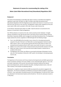 (Lake Eildon Recreational Area) (Houseboats) Regulations