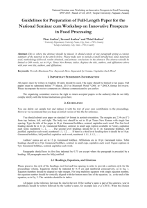 Guidelines for Preparation of Full-Length Paper